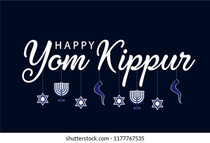 Yom kippur greeting card or background. vector illustration.