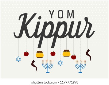 yom kippur greeting card or background.vector illustration.