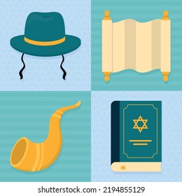 Yom Kippur Icon Set Design