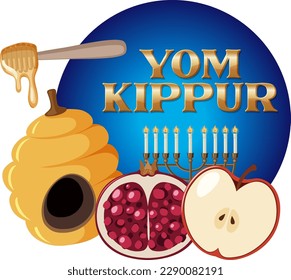 Yom Kippur Jewish day illustration