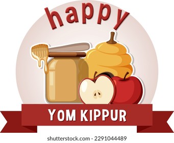 Yom Kippur Jewish day illustration