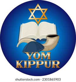 Yom Kippur Jewish day illustration