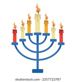 yom kippur menora icon isolated