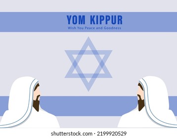 Yom Kippur Template Vector Illustration. Jewish Holiday Decorative Design Suitable for Greeting Card, Poster, Banner, Flyer. Israel Holiday for Judaism religion, day of atonement