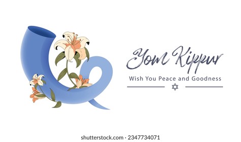 Yom Kippur Template Vector Illustration. Jewish Holiday Decorative Design Suitable for Greeting Card, Poster, Banner, Flyer. Israel Holiday for Judaism religion, day of atonement