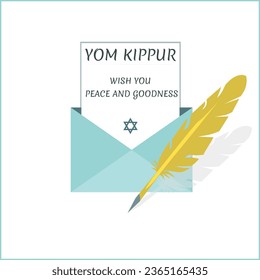 Yom Kippur Template Vector Illustration. Jewish Holiday Decorative Design Suitable for Greeting Card, Poster, Banner, Flyer. Israel Holiday for Judaism religion, day of atonement