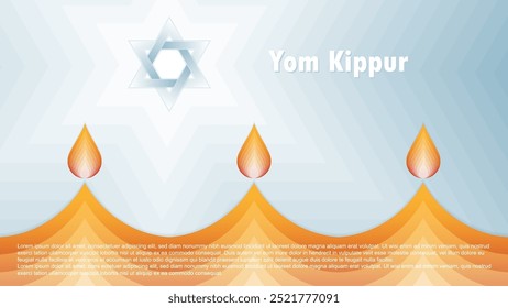 Modelo do Yom Kipur, ilustração vetorial. Projeto decorativo de feriado judaico Adequado para cartão de saudação, cartaz, banner, panfleto. Férias de Israel para o judaísmo.