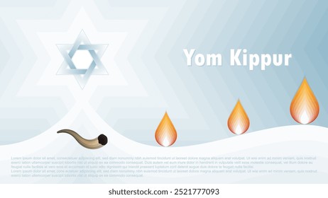 Yom Kippur template, vector Illustration. Jewish Holiday Decorative Design Suitable for Greeting Card, Poster, Banner, Flyer. Israel Holiday for Judaism.