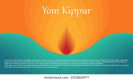 Modelo do Yom Kipur, ilustração vetorial. Projeto decorativo de feriado judaico Adequado para cartão de saudação, cartaz, banner, panfleto. Férias de Israel para o judaísmo.