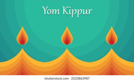 Modelo do Yom Kipur, ilustração vetorial. Projeto decorativo de feriado judaico Adequado para cartão de saudação, cartaz, banner, panfleto. Férias de Israel para o judaísmo.