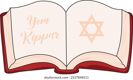 Yom kippur torah Illustration. O livro sagrado dos judeus. Torá isolada sobre fundo branco