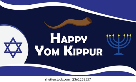 Yom Kippur vector banner design. Happy  Yom Kippur modern minimal graphic poster illustration.