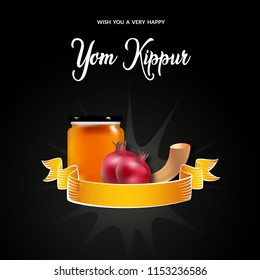 Yom kippur vector illustration of greeting card, poster, wallpaper and flyer design. jewish holiday background. vector illustration.