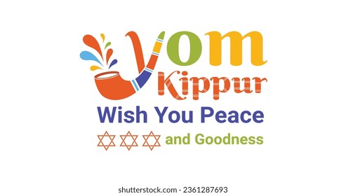 
Yom Kippur Wish you peace and goodness text. Experience the Serene Beauty of Peace and Goodness in this Mesmerizing Illustration. Israel Holiday for the Judaism religion. Great for greeting card