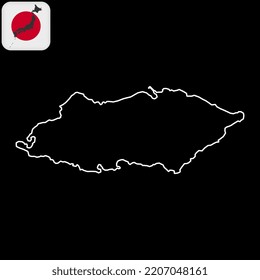 Mapa de la isla Yonaguni. Ilustración del vector