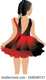 Yong modern women. Beautiful female characters Using Laptops, sitting in a cafe, and going shopping. Vector set