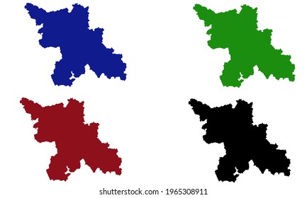 Yongin city map silhouette design in South Korea with white background
