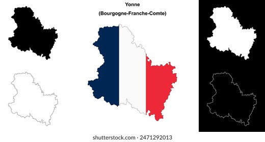 Conjunto de mapas esquemáticos del departamento de Yonne