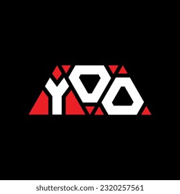 YOO triangle letter logo design with triangle shape. YOO triangle logo design monogram. YOO triangle vector logo template with red color. YOO triangular Simple, Elegant, and Luxurious Logo