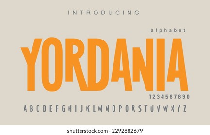 Yordania font. Elegant alphabet letters font and number. Classic Copper Lettering Minimal Fashion Designs. Typography fonts regular uppercase and lowercase. vector illustration