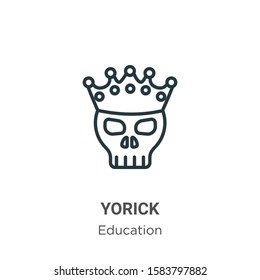 Yorick outline vector icon. Thin line black yorick icon, flat vector simple element illustration from editable literature concept isolated on white background