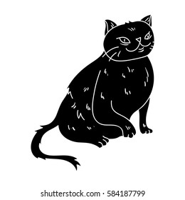 York Chocolate icon in black style isolated on white background. Cat breeds symbol stock vector illustration.