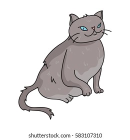 York Chocolate icon in cartoon style isolated on white background. Cat breeds symbol stock vector illustration.