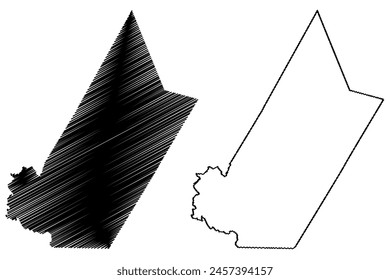 York County (Canada, New Brunswick Province, North America) map vector illustration, scribble sketch York map