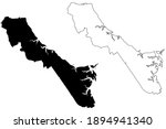 York County, Commonwealth of Virginia (U.S. county, United States of America, USA, U.S., US) map vector illustration, scribble sketch Charles River map