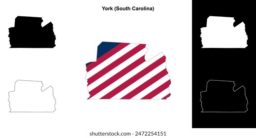 York County (South Carolina) outline map set