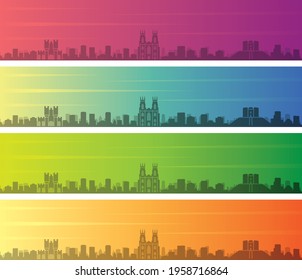 York Multiple Color Gradient Skyline Banner