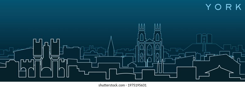 York Multiple Lines Skyline and Landmarks