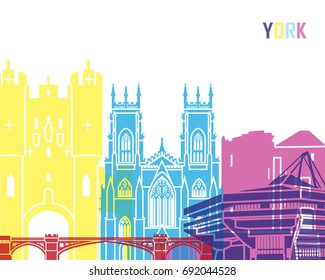 York skyline pop in editable vector file