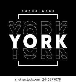 York typography design and illustration vector for t shirt design