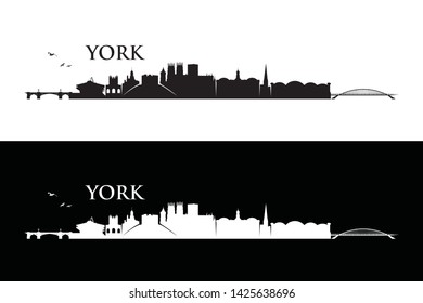 York UK skyline - United Kingdom, Great Britain, England - vector illustration