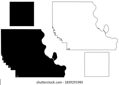 York and Washington County, Nebraska (U.S. county, United States of America, USA, U.S., US) map vector illustration, scribble sketch map