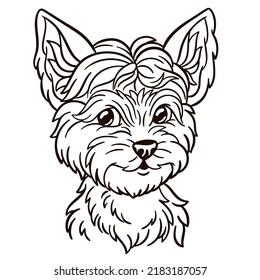 Yorkie dog cartoon illustration. Animal print for kids t shirt, nursery decor or cute greeting card.