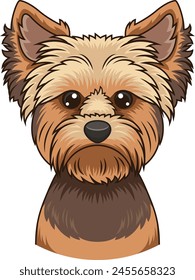 Yorkie dog face vector illustration