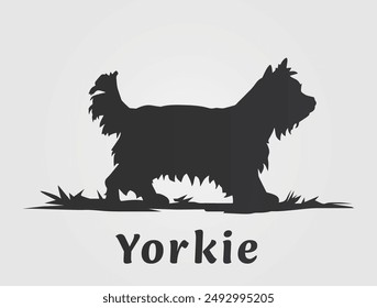 Yorkie Dog Silhouette vector art