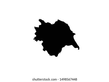 Yorkshire county outline map England region Britain svg