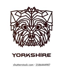 Yorkshire Dog Lowpoly Lines Low Poly Polygonal Art Animal