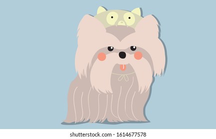 Yorkshire dogs cartoon vector cute style