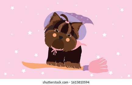 Yorkshire Dogs cute style cartoon vector