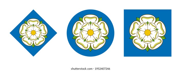 Yorkshire flag icon set. isolated on white background