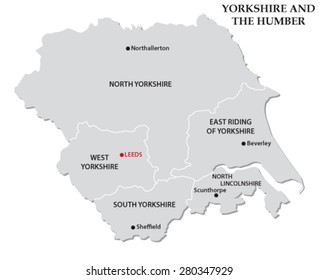 Yorkshire And The Humber Administrative Map