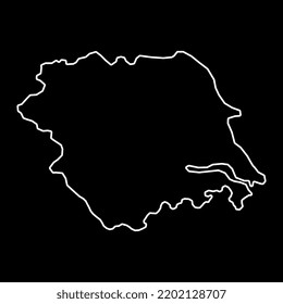 Yorkshire and the humber, England, UK region map. Vector illustration.