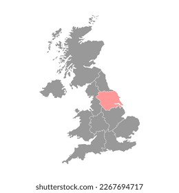 Yorkshire and the humber, England, UK region map. Vector illustration.