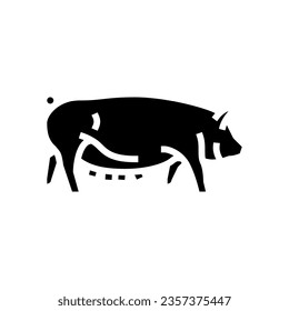 yorkshire pig breed glyph icon vector. yorkshire pig breed sign. isolated symbol illustration