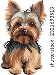 Yorkshire Terrier Charm: Adorable Dog Vector Illustration