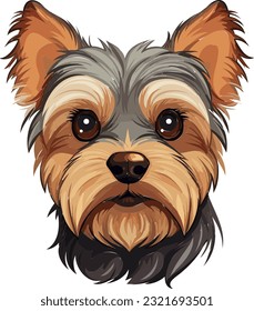 Yorkshire Terrier Charm: Adorable Dog Vector Illustration